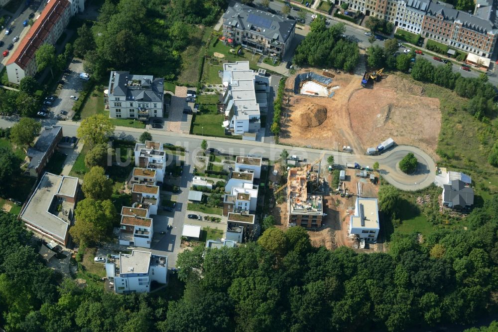 Luftaufnahme Chemnitz - Wohngebiet Am Schloßteich der Einfamilienhaus- Siedlung Salzstraße - Abteiweg in Chemnitz im Bundesland Sachsen