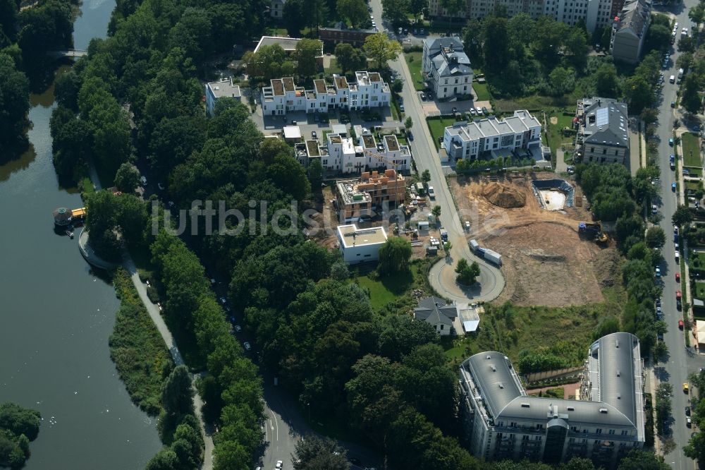 Chemnitz von oben - Wohngebiet Am Schloßteich der Einfamilienhaus- Siedlung Salzstraße - Abteiweg in Chemnitz im Bundesland Sachsen