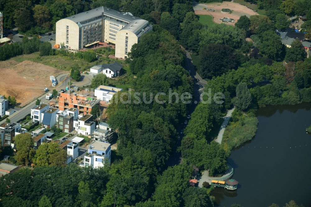 Luftbild Chemnitz - Wohngebiet Am Schloßteich der Einfamilienhaus- Siedlung Salzstraße - Abteiweg in Chemnitz im Bundesland Sachsen