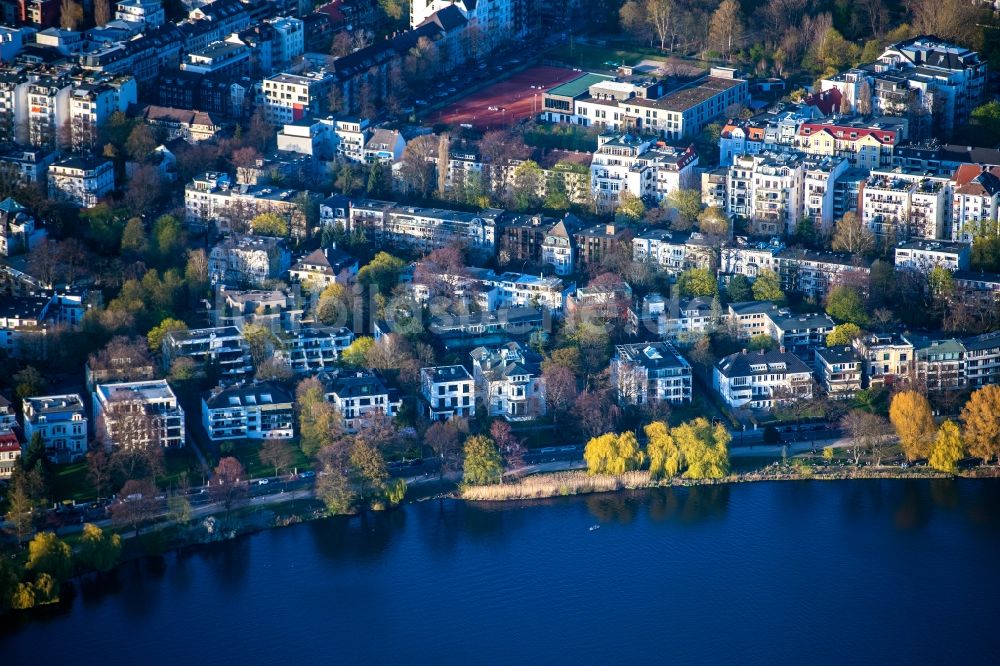 Luftaufnahme Hamburg - Wohngebiet Schöne Aussicht an der Außenalster im Ortsteil Uhlenhorst in Hamburg, Deutschland