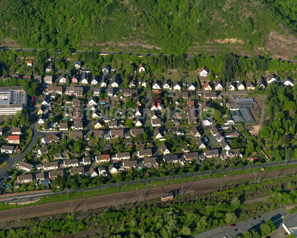 Lahnstein von oben - Wohngebiet im Süden von Lahnstein im Bundesland Rheinland-Pfalz