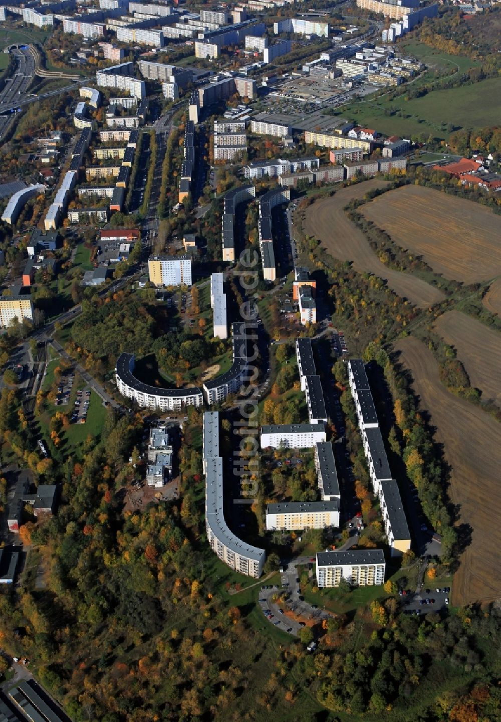 Luftbild Jena - Wohngebiet im Stadtteil Lobeda von Jena in Thüringen