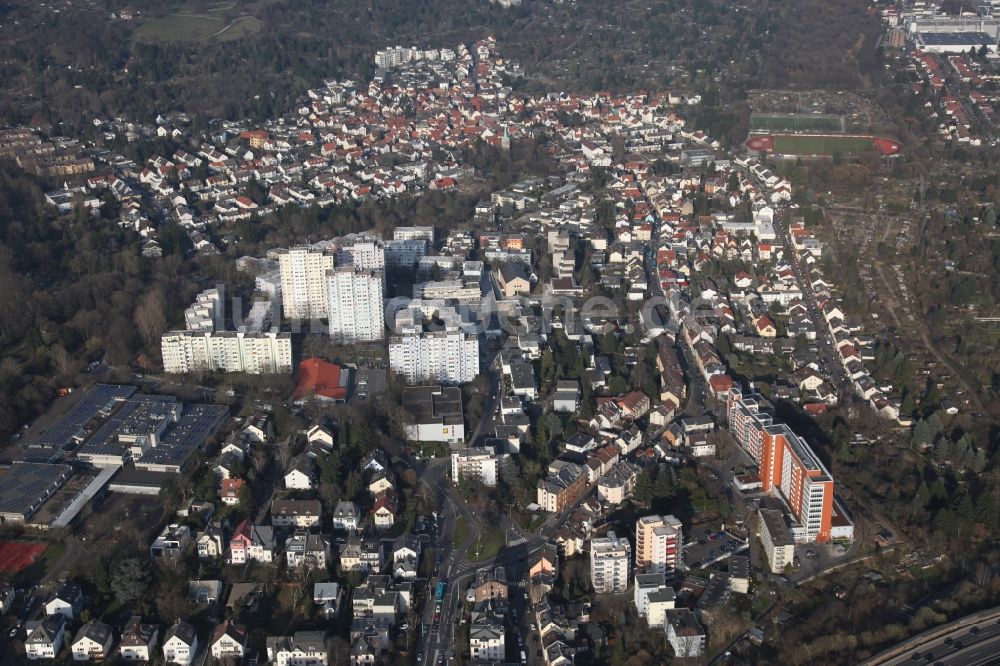 Frankfurt am Main aus der Vogelperspektive: Wohngebiet im Stadtteil Seckbach von Frankfurt am Main im Bundesland Hessen