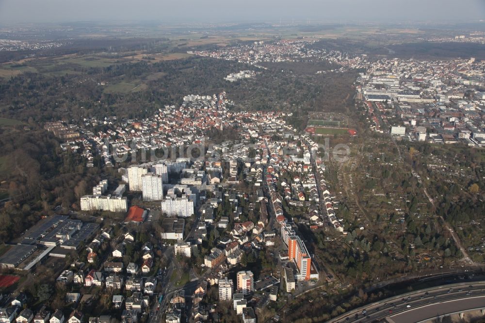 Luftbild Frankfurt am Main - Wohngebiet im Stadtteil Seckbach von Frankfurt am Main im Bundesland Hessen