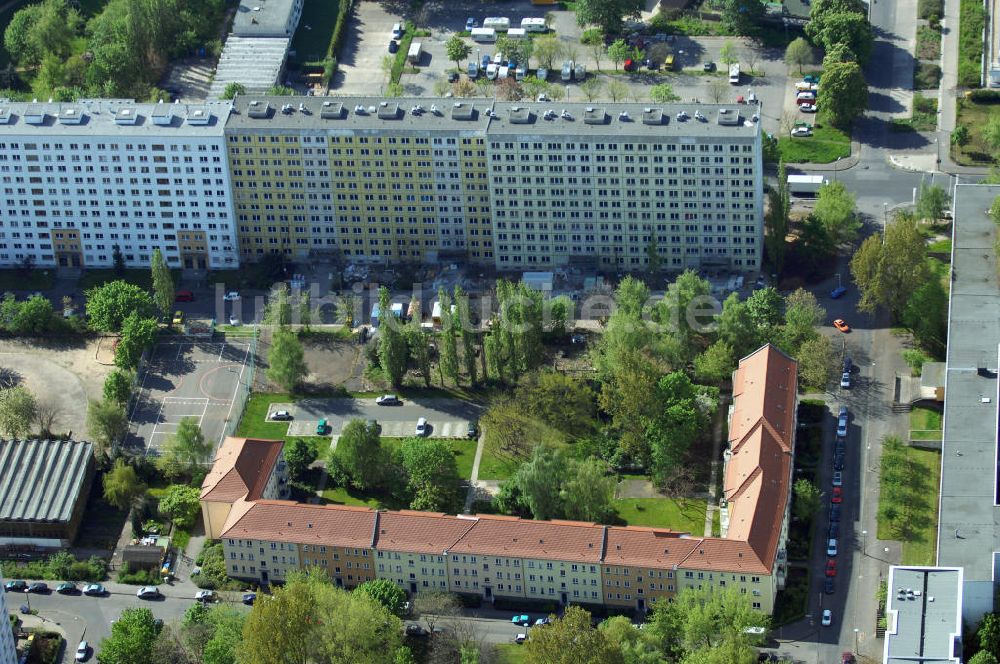 Luftbild Berlin - Wohngebiet an der Storkower Strasse, Alfred-Jung-Strasse und Paul-Junius-Strasse in Berlin-Lichtenberg