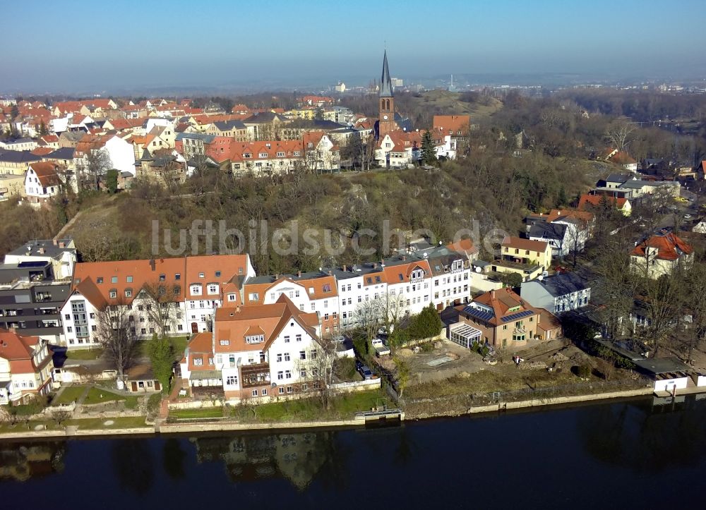 Luftbild Halle / Saale - Wohngebiet an der Talstraße entlang der Ufer der Saale im Stadtteil Kröllwitz in Halle (Saale) im Bundesland Sachsen-Anhalt