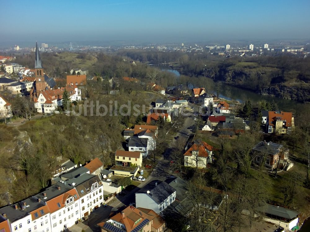 Luftbild Halle / Saale - Wohngebiet an der Talstraße entlang der Ufer der Saale im Stadtteil Kröllwitz in Halle (Saale) im Bundesland Sachsen-Anhalt