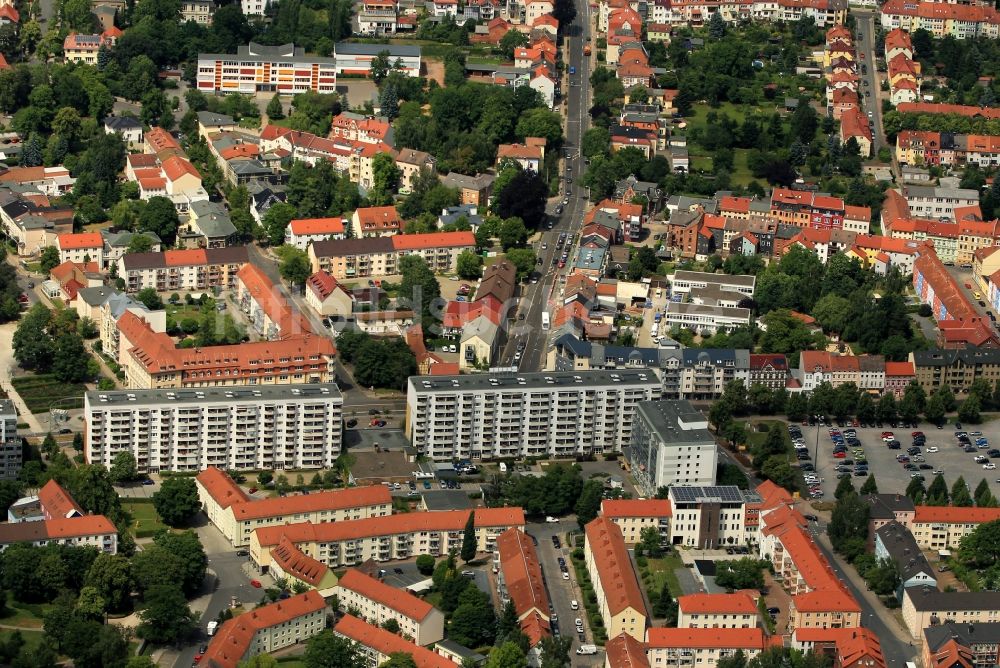 Nordhausen aus der Vogelperspektive: Wohngebiet um Taschenberg Straße und Weberstraße in Nordhausen im Bundesland Thüringen