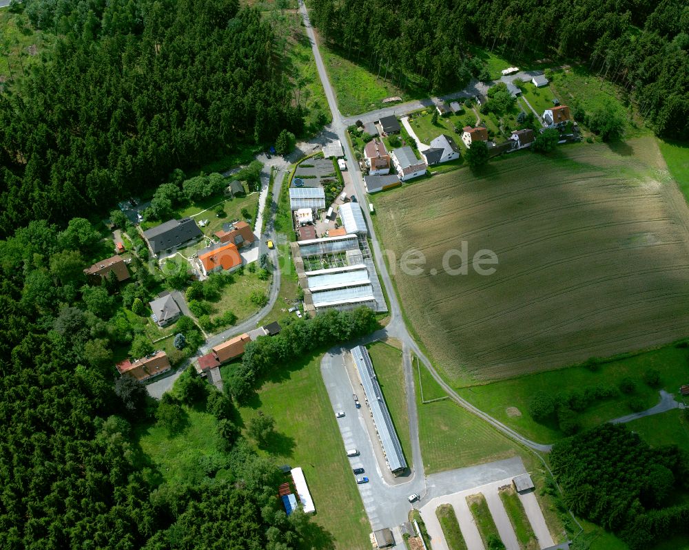 Jägersruh aus der Vogelperspektive: Wohngebiet am Waldrand in Jägersruh im Bundesland Bayern, Deutschland