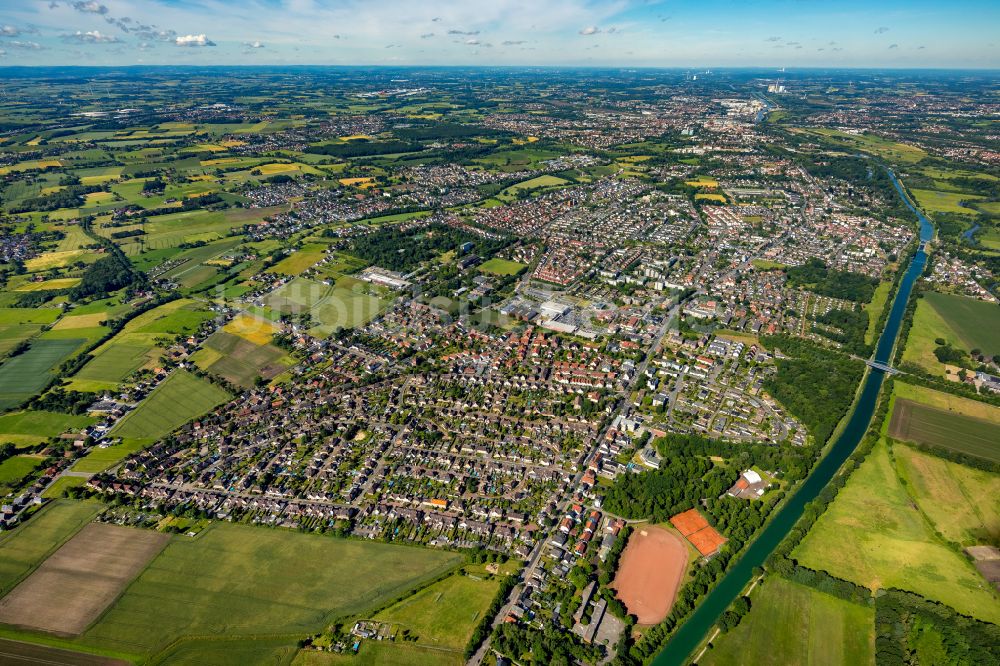 Hamm aus der Vogelperspektive: Wohngebiet am Waldrand Maximilianssiedlung in Hamm im Bundesland Nordrhein-Westfalen, Deutschland