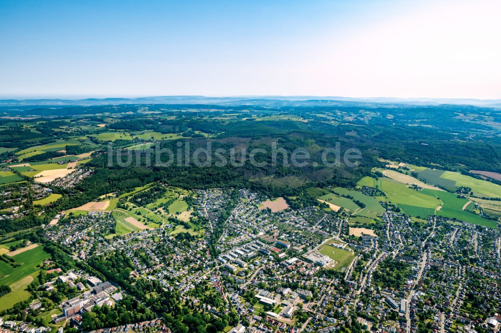 Lemgo von oben - Wohngebiet am Waldrand Stadtwald - Forst in Lemgo im Bundesland Nordrhein-Westfalen, Deutschland