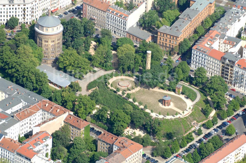 Luftbild Berlin - Wohngebiet um den Wasserturm in Berlin-Prenzlauer Berg