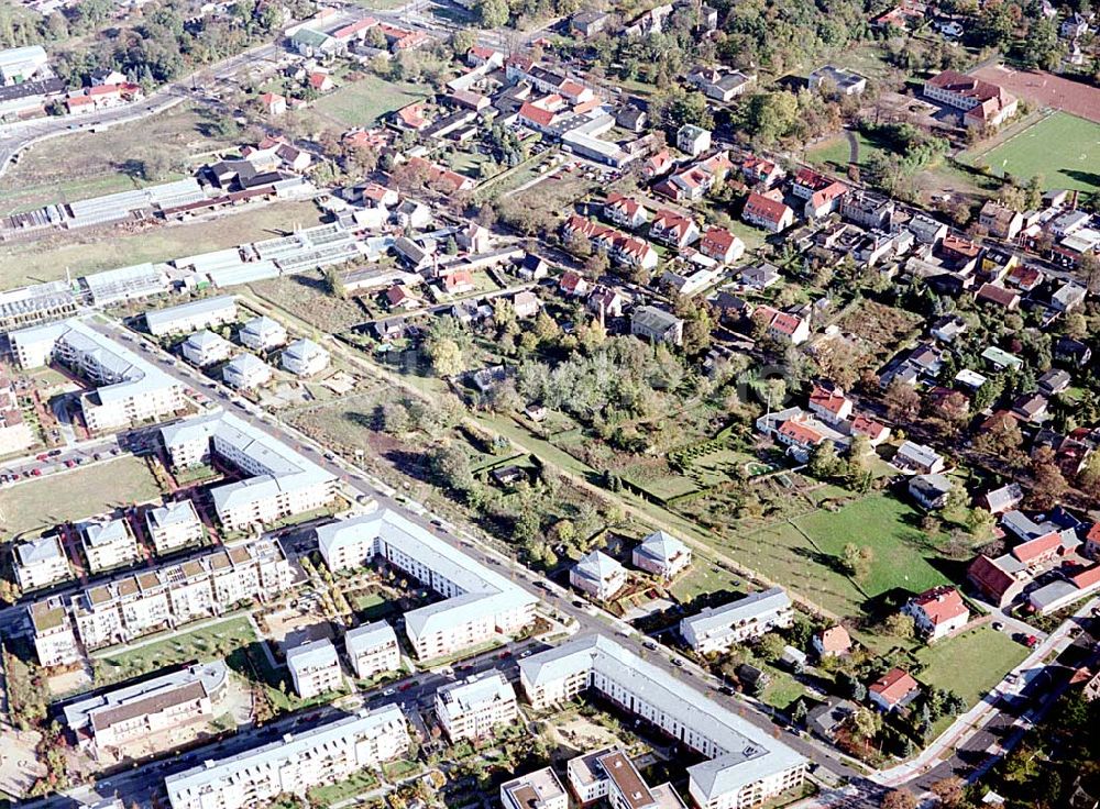 Berlin-Pankow aus der Vogelperspektive: Wohngebiet zwischen Gartenstraße und Kalvinistenweg in Buchholz (Bezirk Berlin-Pankow).