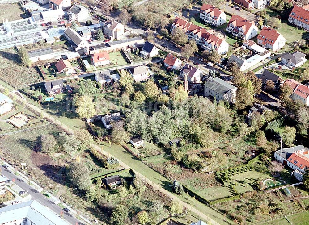 Berlin-Pankow von oben - Wohngebiet zwischen Gartenstraße und Kalvinistenweg in Buchholz (Bezirk Berlin-Pankow).