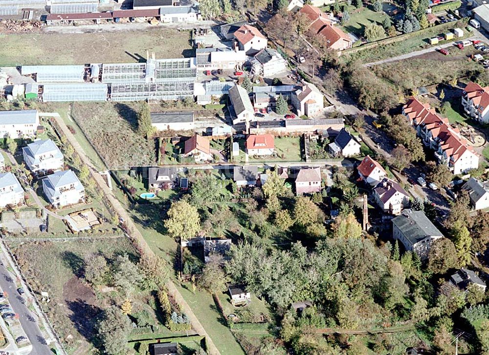 Berlin-Pankow aus der Vogelperspektive: Wohngebiet zwischen Gartenstraße und Kalvinistenweg in Buchholz (Bezirk Berlin-Pankow).