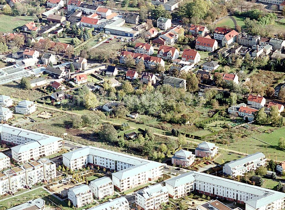 Berlin-Pankow von oben - Wohngebiet zwischen Gartenstraße und Kalvinistenweg in Buchholz (Bezirk Berlin-Pankow).