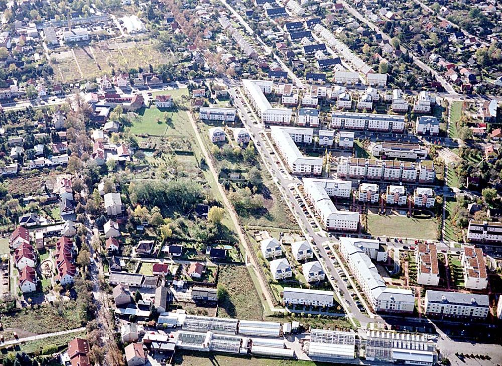 Luftbild Berlin-Pankow - Wohngebiet zwischen Gartenstraße und Kalvinistenweg in Buchholz (Bezirk Berlin-Pankow).