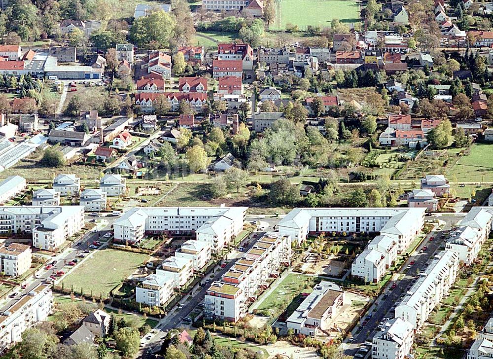 Berlin-Pankow aus der Vogelperspektive: Wohngebiet zwischen Gartenstraße und Kalvinistenweg in Buchholz (Bezirk Berlin-Pankow).