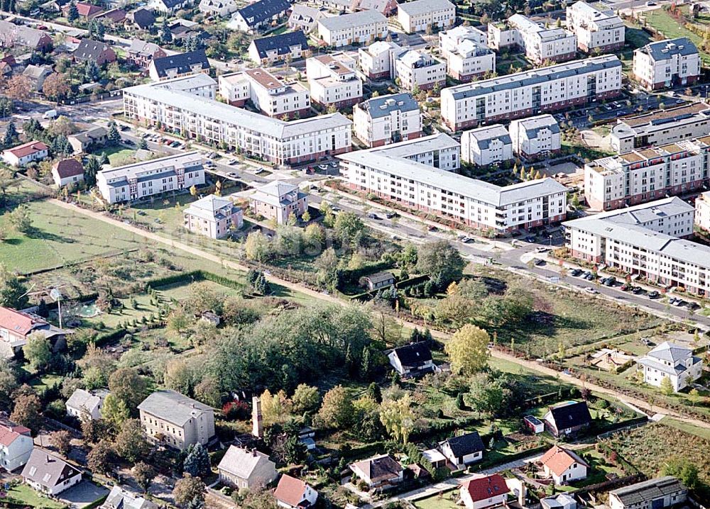 Luftbild Berlin-Pankow - Wohngebiet zwischen Gartenstraße und Kalvinistenweg in Buchholz (Bezirk Berlin-Pankow).