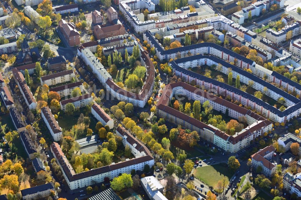 Berlin aus der Vogelperspektive: Wohngebiete an der Griechichen Alleee in Berlin Schöneweide