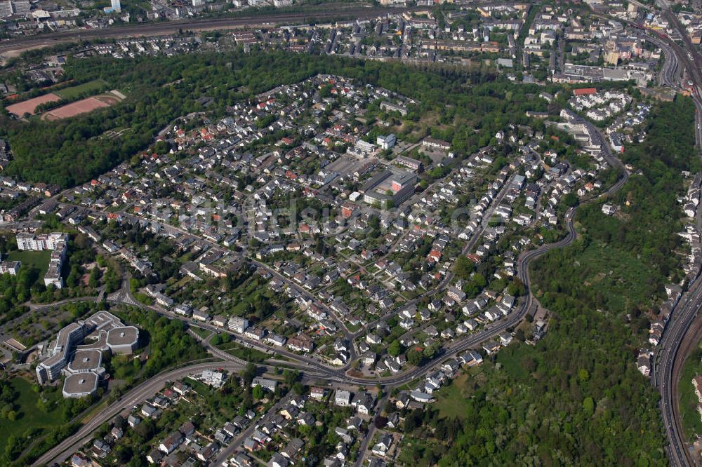 Luftaufnahme Koblenz OT Karthause - Wohngebiete in Karthause, ein Ortsteil von Koblenz in Rheinland-Pfalz