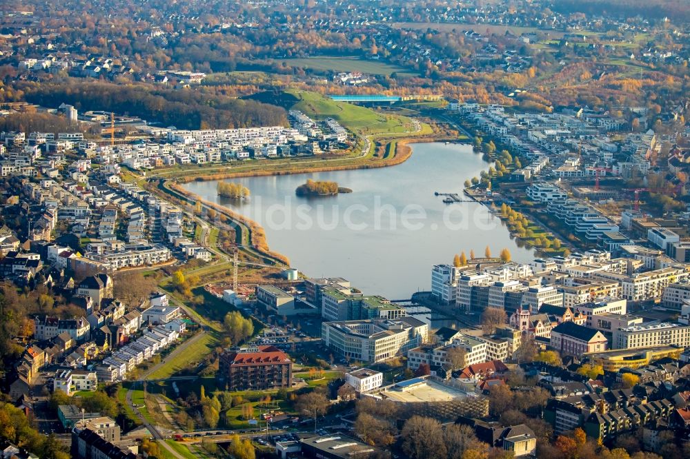 Dortmund von oben - Wohngebiete am Phoenix See in Dortmund im Bundesland Nordrhein-Westfalen