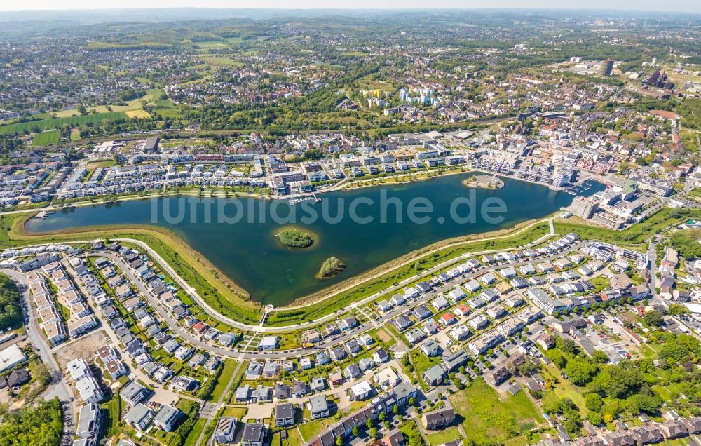 Dortmund von oben - Wohngebiete am Phoenix See in Dortmund im Bundesland Nordrhein-Westfalen