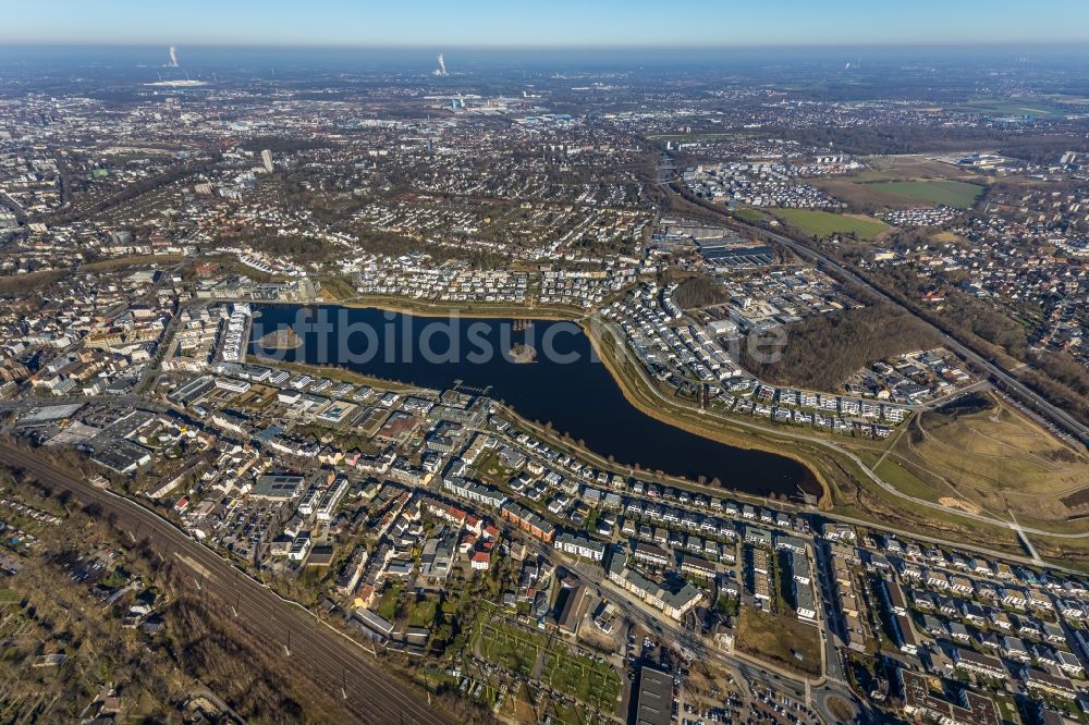 Luftaufnahme Dortmund - Wohngebiete am Phoenix See in Dortmund im Bundesland Nordrhein-Westfalen