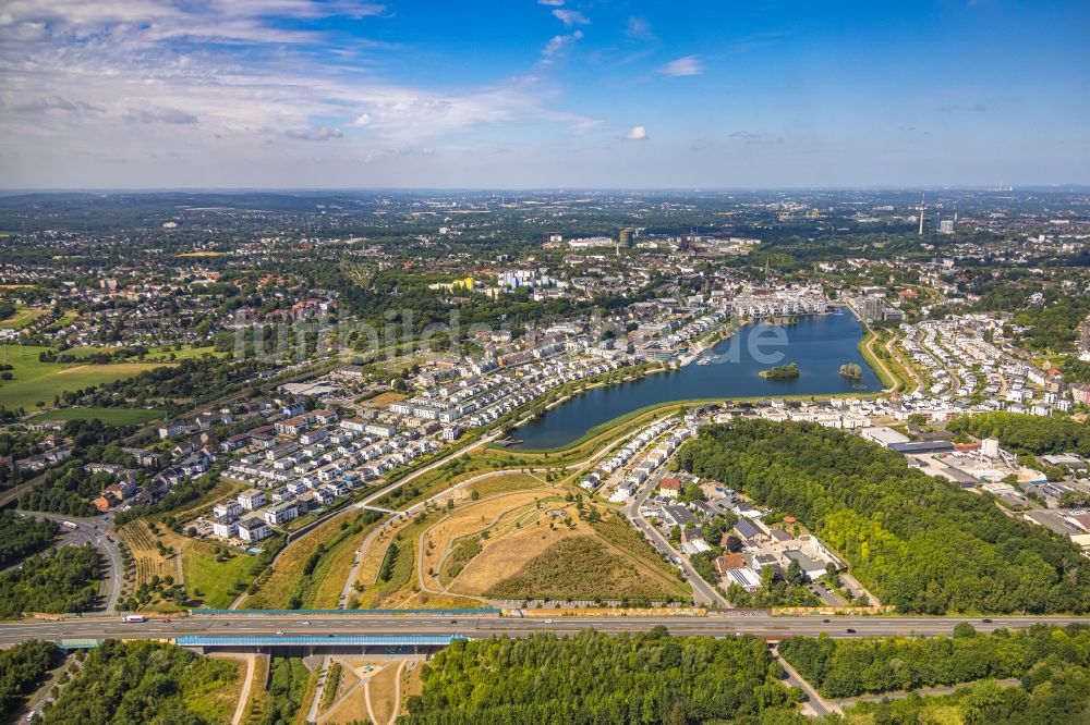 Luftaufnahme Dortmund - Wohngebiete am Phoenix See in Dortmund im Bundesland Nordrhein-Westfalen