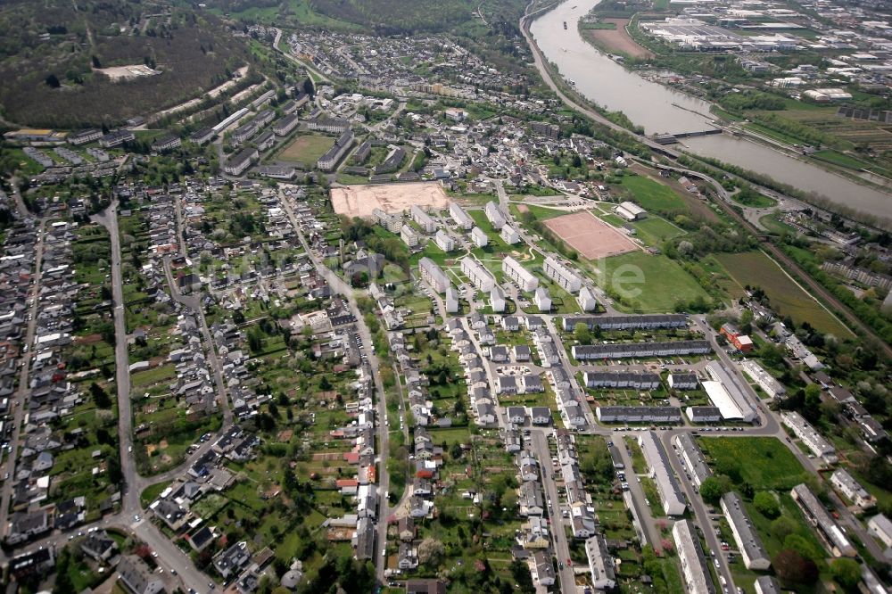 Luftaufnahme Trier - Wohngebiete im Stadtteil Feyen / Weismark in Trier im Bundesland Rheinland-Pfalz