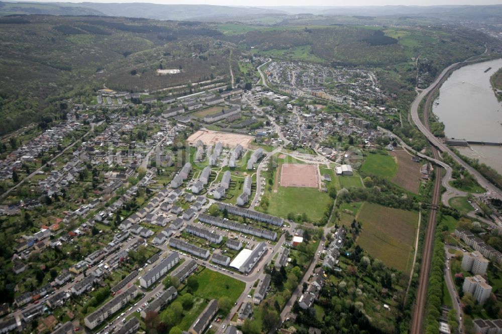 Trier von oben - Wohngebiete im Stadtteil Feyen / Weismark in Trier im Bundesland Rheinland-Pfalz