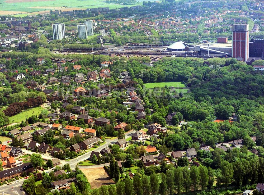 Luftbild Kamp-Lintfort - Wohngebiets- Siedlung Angestelltensiedlung in Kamp-Lintfort im Bundesland Nordrhein-Westfalen