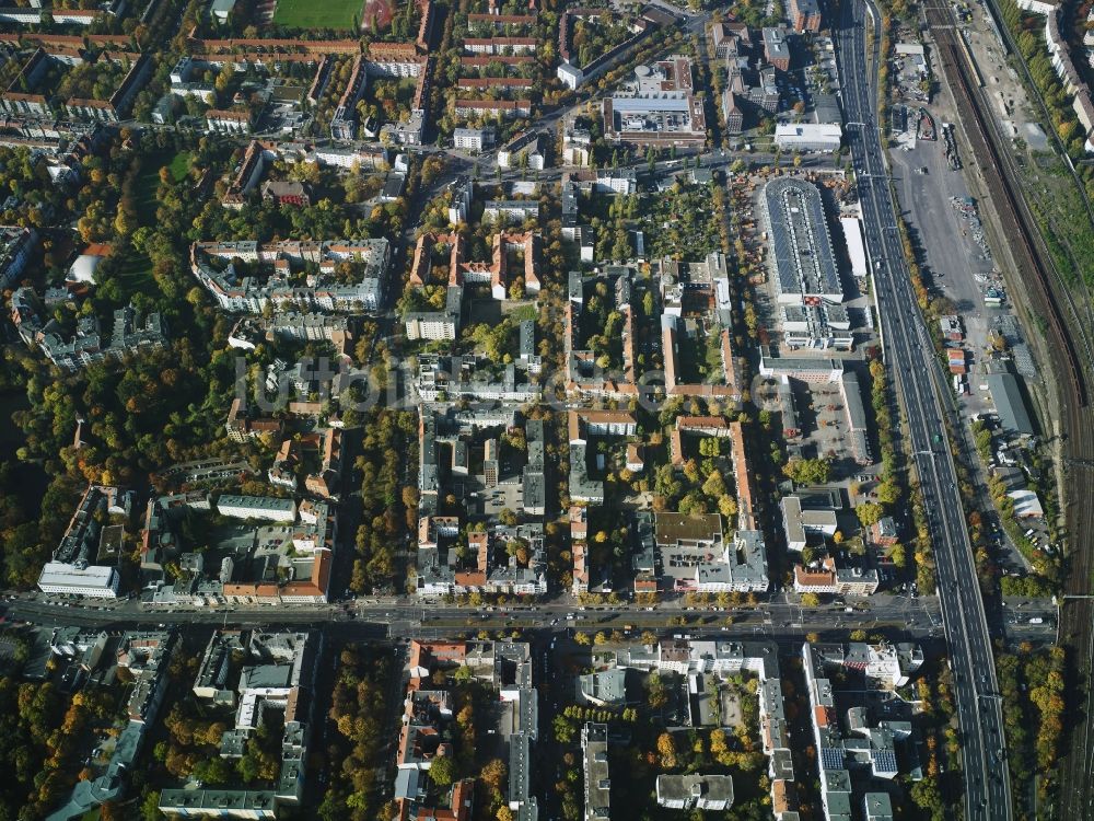 Berlin von oben - Wohngebiets- Siedlung im Bezirk Tempelhof-Schöneberg in Berlin