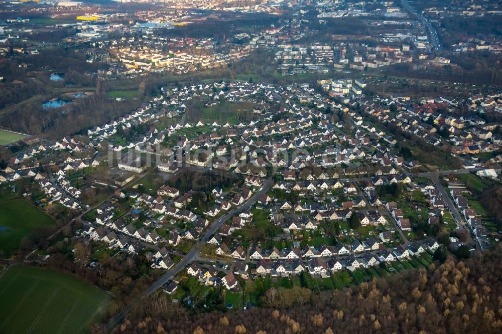 Bochum aus der Vogelperspektive: Wohngebiets- Siedlung in Bochum im Bundesland Nordrhein-Westfalen