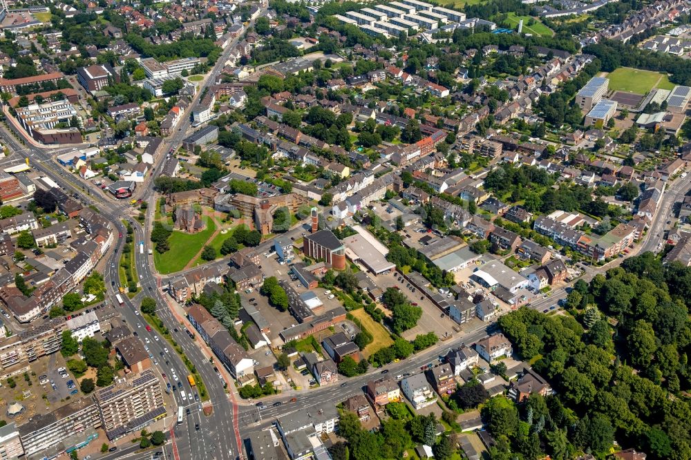 Bottrop aus der Vogelperspektive: Wohngebiets- Siedlung in Bottrop im Bundesland Nordrhein-Westfalen