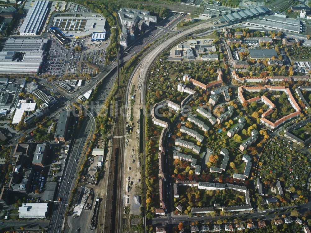 Luftbild Berlin - Wohngebiets- Siedlung entlang der Boelckestraße - Manfred-von-Richthofen-Straße in Berlin