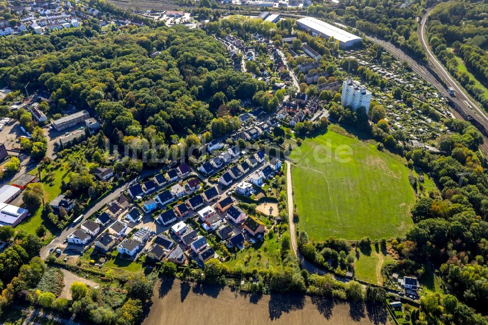 Hagen aus der Vogelperspektive: Wohngebiets- Siedlung entlang der Turmstraße in Hagen im Bundesland Nordrhein-Westfalen, Deutschland