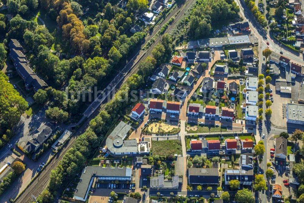 Luftbild Unna - Wohngebiets- Siedlung entlang der Zechenstraße - Stollenweg in Unna im Bundesland Nordrhein-Westfalen, Deutschland