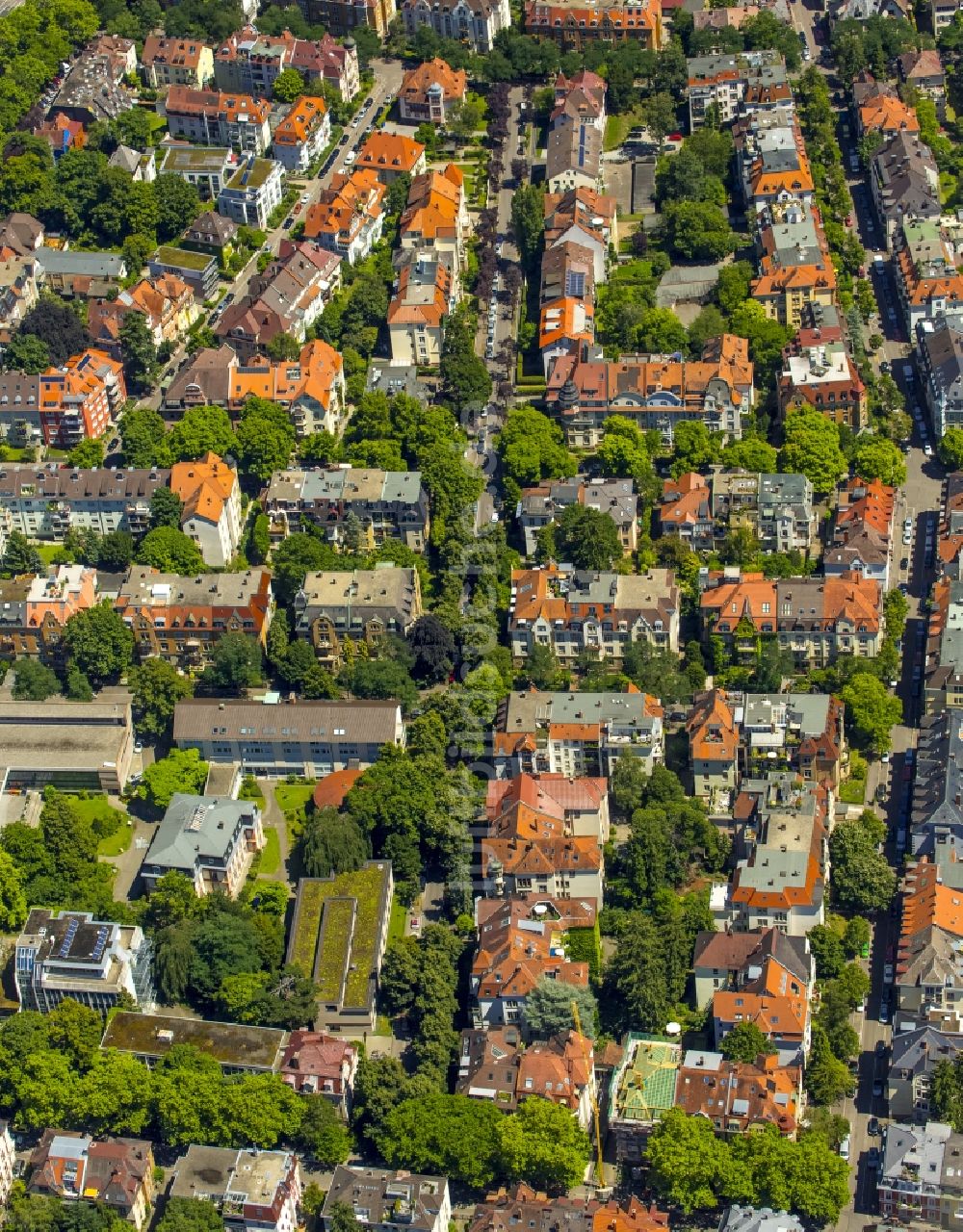 Freiburg im Breisgau aus der Vogelperspektive: Wohngebiets- Siedlung in Freiburg im Breisgau im Bundesland Baden-Württemberg