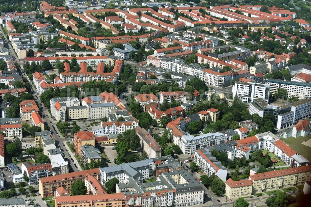 Magdeburg aus der Vogelperspektive: Wohngebiets- Siedlung in Magdeburg im Bundesland Sachsen-Anhalt