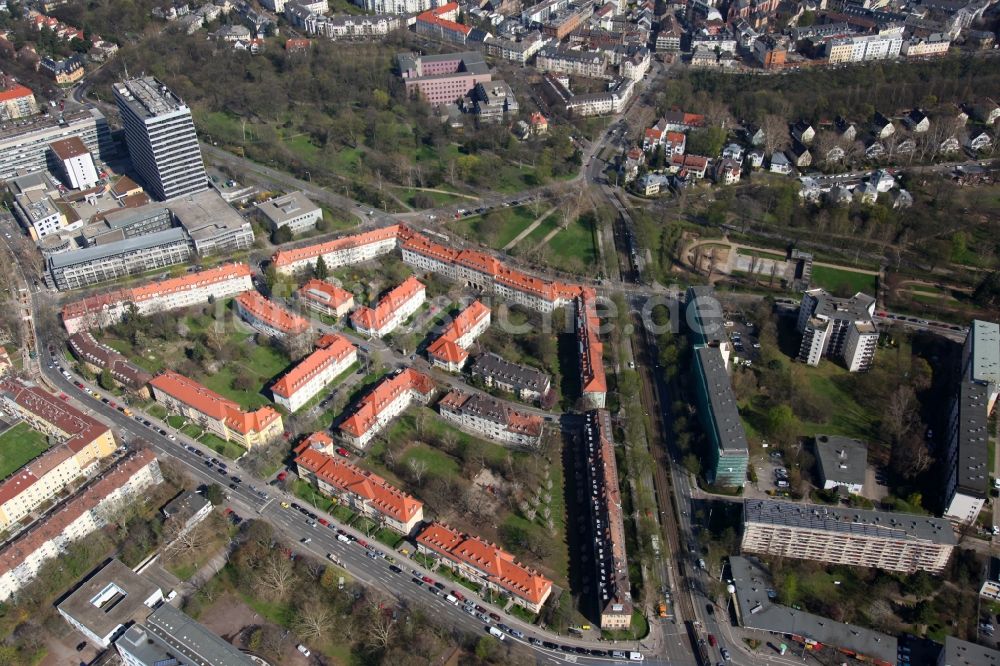 Mainz von oben - Wohngebiets- Siedlung in Mainz Oberstadt im Bundesland Rheinland-Pfalz