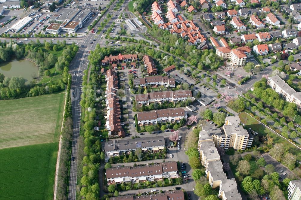 Mainz aus der Vogelperspektive: Wohngebiets- Siedlung in Mainz im Bundesland Rheinland-Pfalz