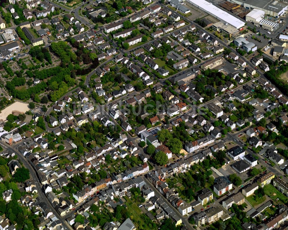 Neuwied von oben - Wohngebiets- Siedlung in Neuwied im Bundesland Rheinland-Pfalz