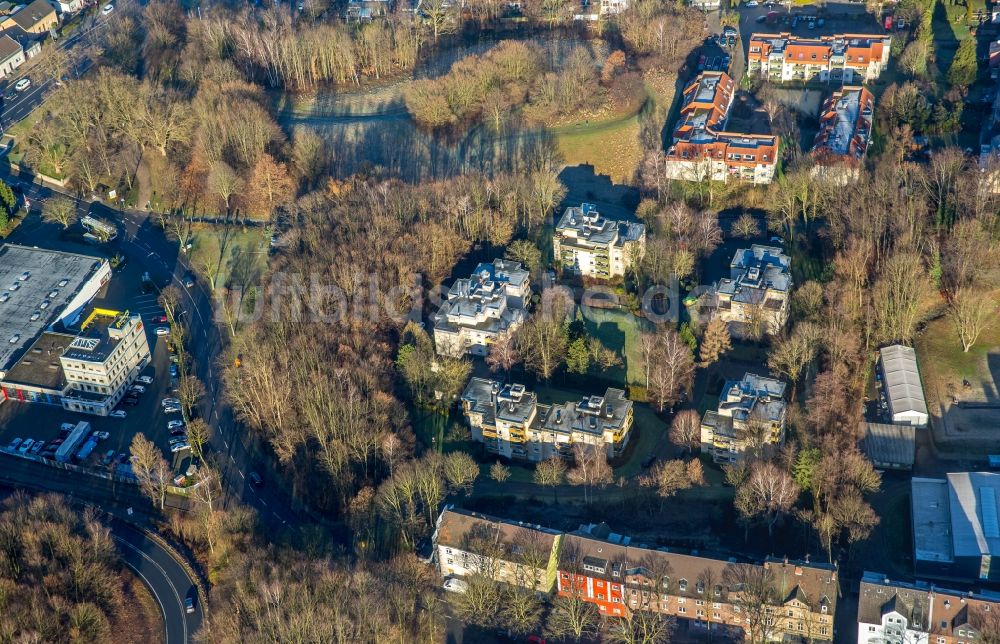 Bochum von oben - Wohngebiets- Siedlung im Ortsteil Hamme in Bochum im Bundesland Nordrhein-Westfalen