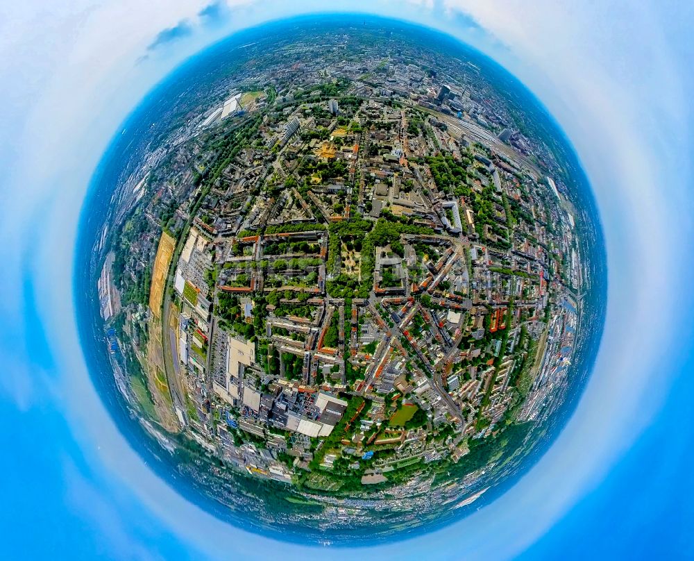 Dortmund von oben - Wohngebiets- Siedlung am Park Nordmarkt in Dortmund im Bundesland Nordrhein-Westfalen, Deutschland