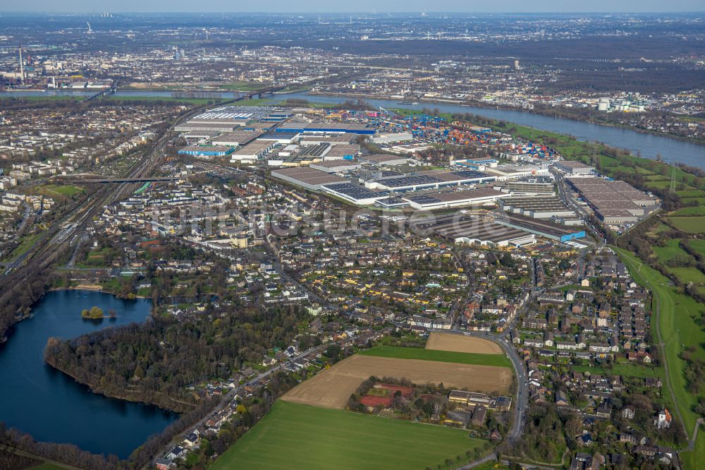 Luftaufnahme Duisburg - Wohngebiets- Siedlung in Rheinhausen-Friemersheim in Duisburg im Bundesland Nordrhein-Westfalen, Deutschland