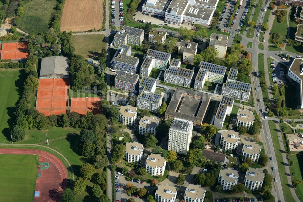 Luftaufnahme Heidelberg - Wohngebiets- Siedlung mit Studenten- Wohnheimen am Neuenheimer Feld in Heidelberg im Bundesland Baden-Württemberg