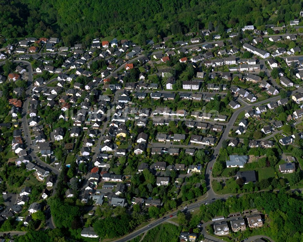 Vallendar von oben - Wohngebiets- Siedlung in Vallendar im Bundesland Rheinland-Pfalz