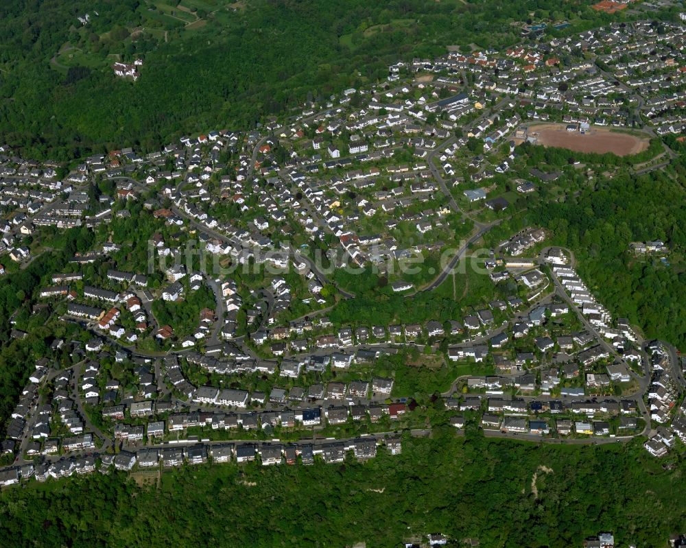 Vallendar aus der Vogelperspektive: Wohngebiets- Siedlung in Vallendar im Bundesland Rheinland-Pfalz