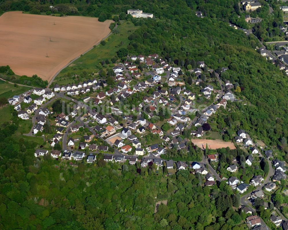 Vallendar aus der Vogelperspektive: Wohngebiets- Siedlung in Vallendar im Bundesland Rheinland-Pfalz